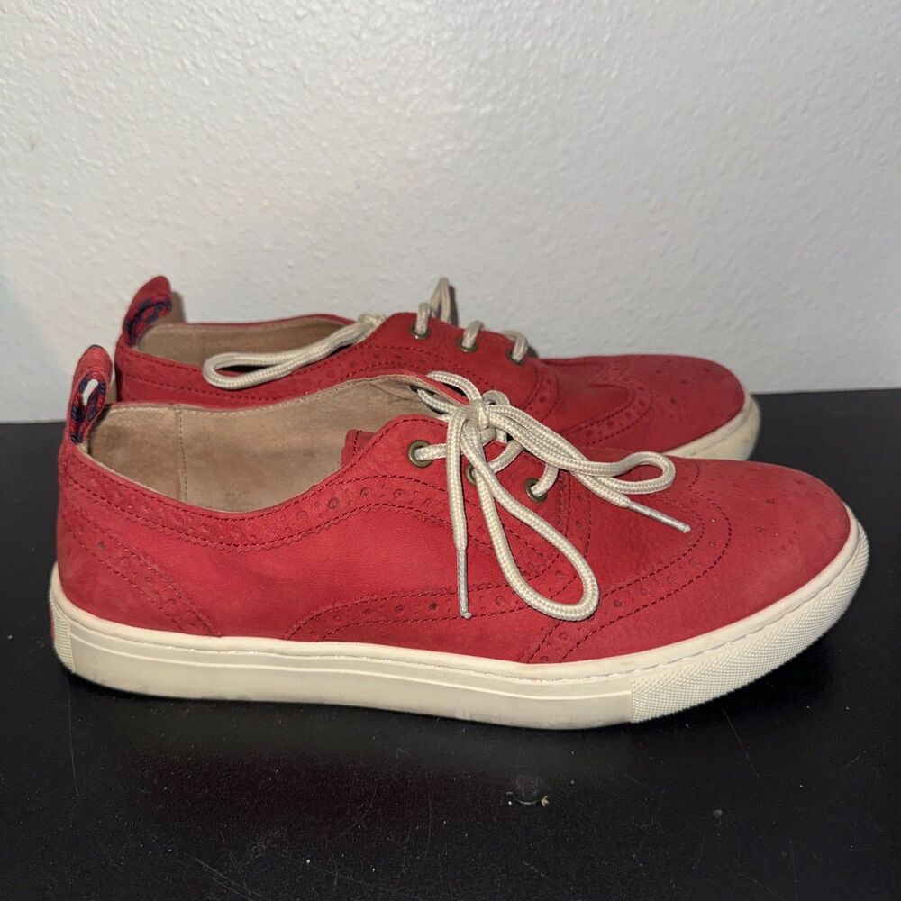 Polo Ralph Lauren Jarrod Red Leather Wingtip Brogue Oxfords Men Size 8 D